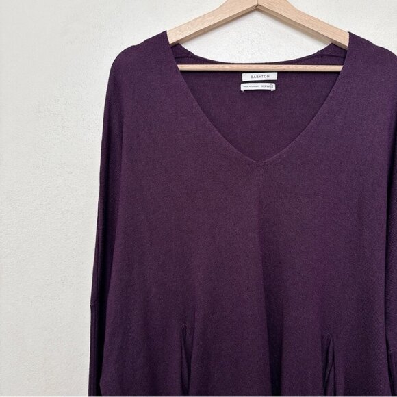 Aritzia Womens XXS/XS Babaton Vneck Baylor Wool Pocket Sweater In Purple - Picture 7 of 15